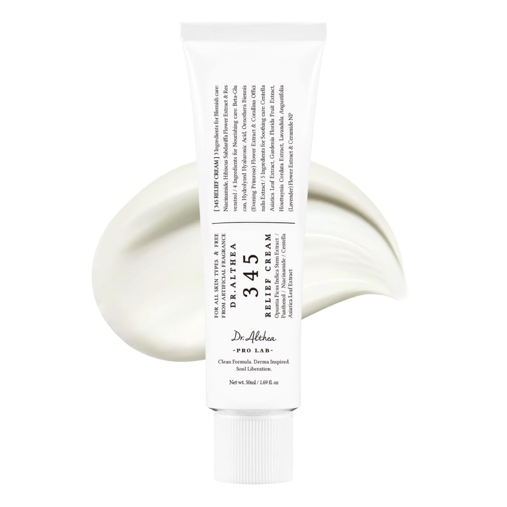 Dr.Althea 345 Relief Cream | Daily Face Moisturizer for Soothing Recovery and Blemish Care with PDRN & Niacinamide | Korean Vegan Skincare for All Skin Types, 1.69 Fl Oz (Ver.2 - Pack of 1)