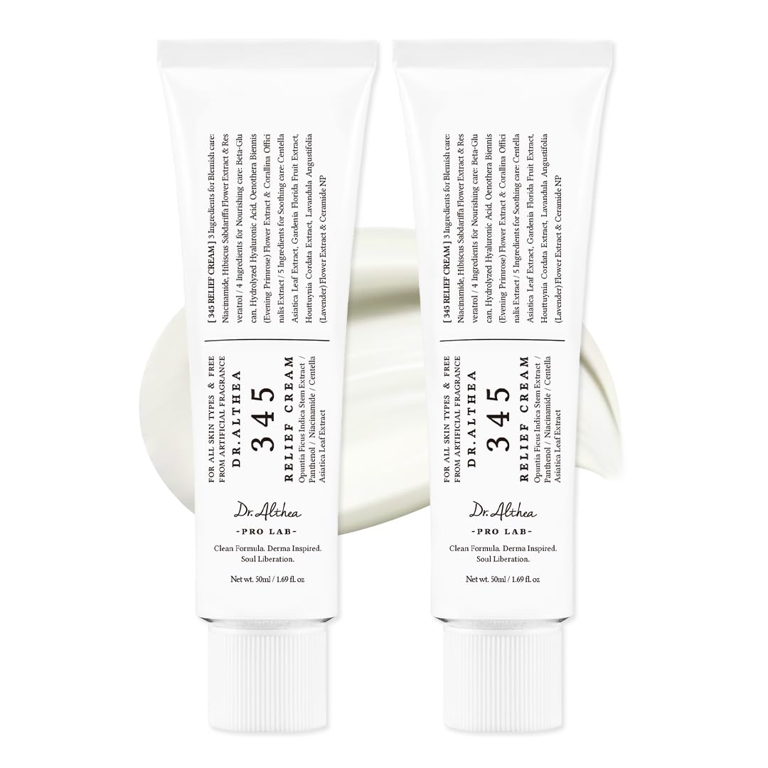 Dr.Althea 345 Relief Cream | Daily Face Moisturizer for Soothing Recovery and Blemish Care with PDRN & Niacinamide | Korean Vegan Skincare for All Skin Types, 1.69 Fl Oz (Ver.2 - Pack of 1)