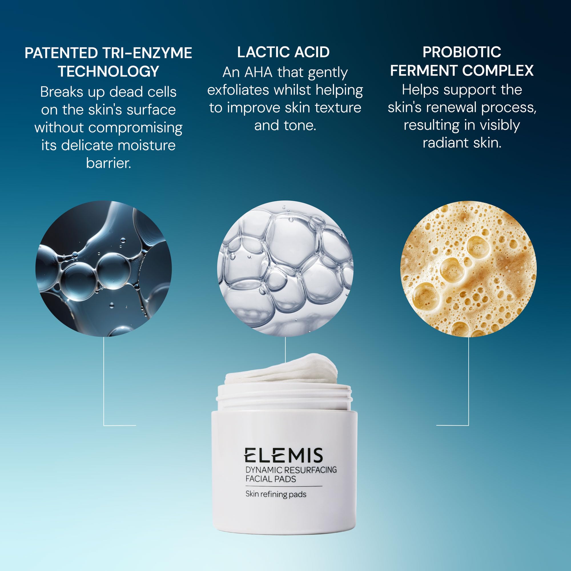 ELEMIS Dynamic Resurfacing Facial Pads, Gentle Textured Treatment Facial Exfoliating Pads