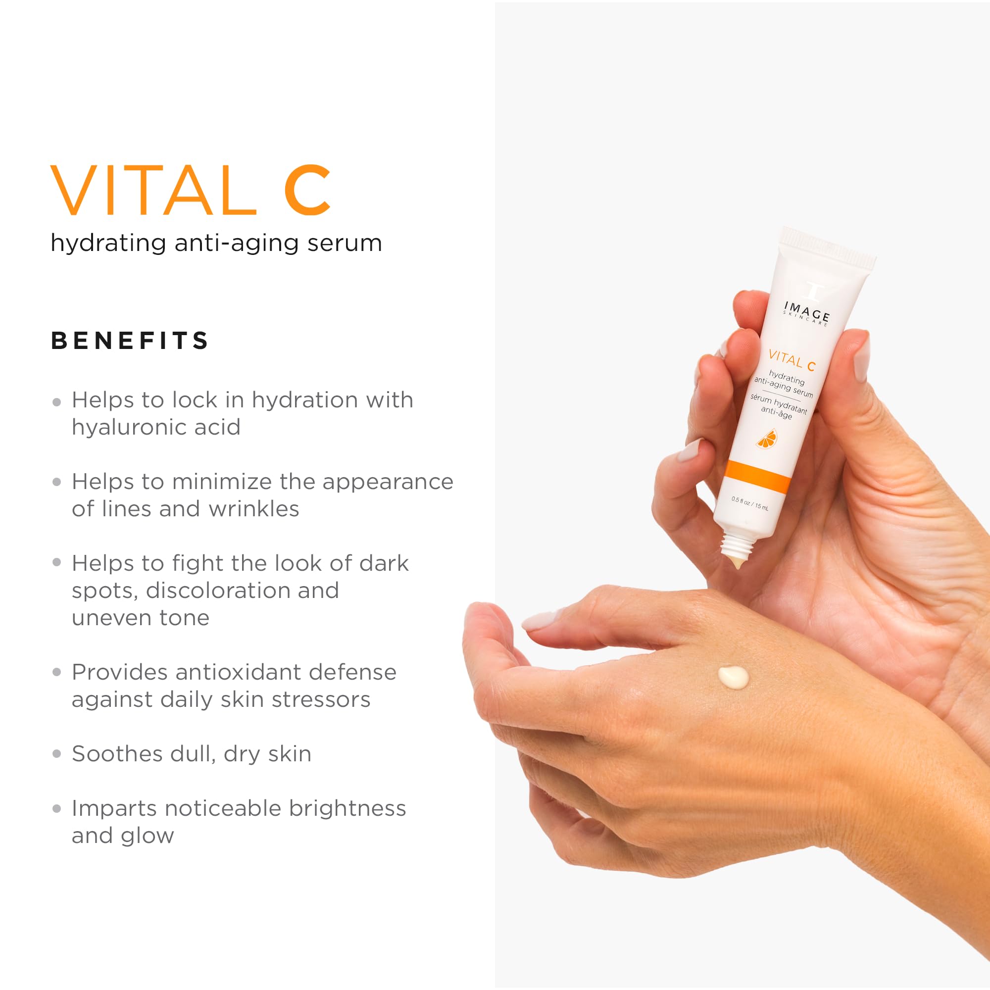 IMAGE Skincare, VITAL C Hydrating Face Serum, with Vitamin C and Hyaluronic Acid, to Brighten, Tone and Smooth Appearance of Wrinkle