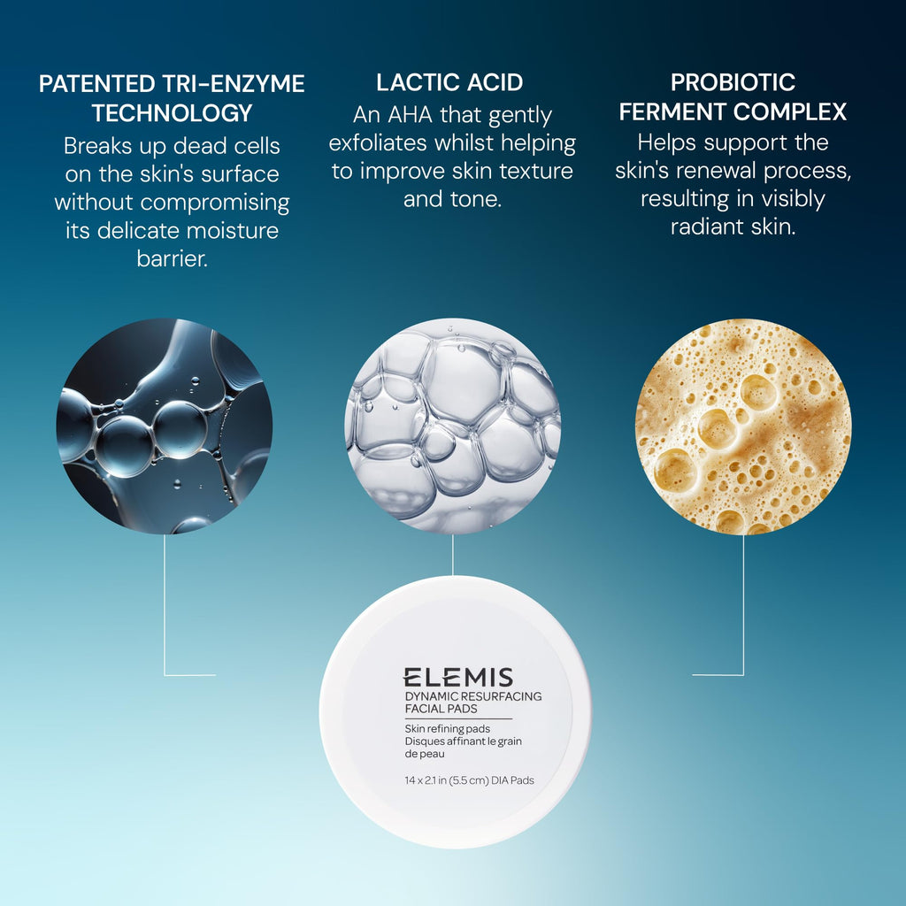 ELEMIS Dynamic Resurfacing Facial Pads, Gentle Textured Treatment Facial Exfoliating Pads